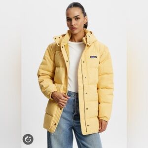Patagonia Women's Cotton Down Parka Winter Puffer Hooded Jacket Size L